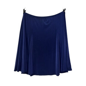 SUSAN GRAVER Size 2X Dark Blue Pull-On Stretch Liquid Knit Flared A-Line Skirt